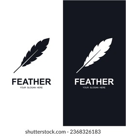 author's feather logo vector icon illustration design. logo for writer, author and brand company
