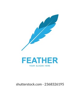 author's feather logo vector icon illustration design. logo for writer, author and brand company