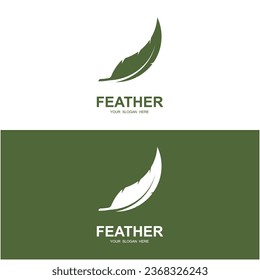 author's feather logo vector icon illustration design. logo for writer, author and brand company