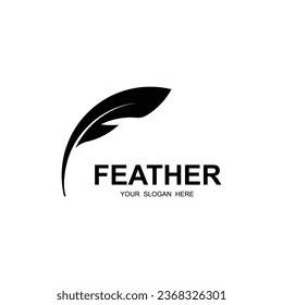 author's feather logo vector icon illustration design. logo for writer, author and brand company