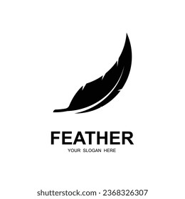 author's feather logo vector icon illustration design. logo for writer, author and brand company