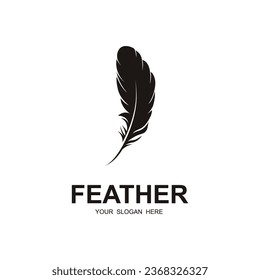 author's feather logo vector icon illustration design. logo for writer, author and brand company