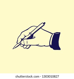 the author's hand in the from of a sketch