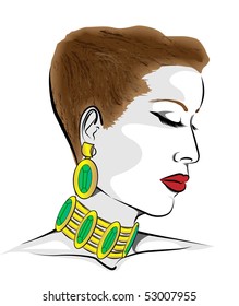 Author's work for your design. The stylised woman's face.