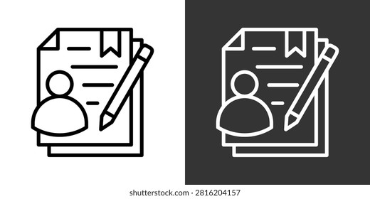 Authorship Black And White Multiple Style Icon Set Collection Pack Vector Illustration