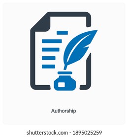 Authorship or creator of a work of art icon concept