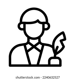 gráfico vectorial de ilustración de icono de línea de autoría