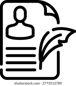 authorship line icon illustration vector