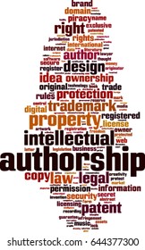 Authorship word cloud concept. Vector illustration
