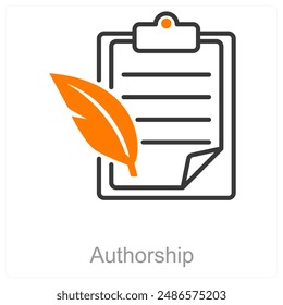 Authorship and writer icon concept