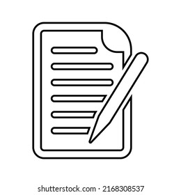 Authorship, writing outline icon. Line art vector.