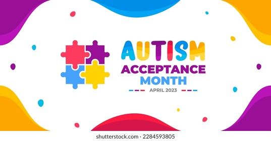 Autism Acceptance Month background for banner design template celebrate in april.