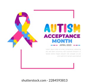 Autism Acceptance Month background for banner design template celebrate in april.
