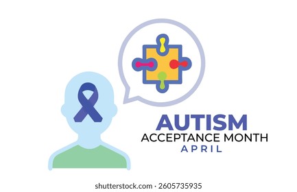Autism Acceptance Month. background, banner, card, poster, template. Vector illustration.