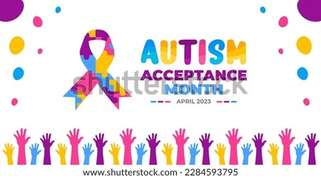 Autism Acceptance Month background for banner design template celebrate in april.