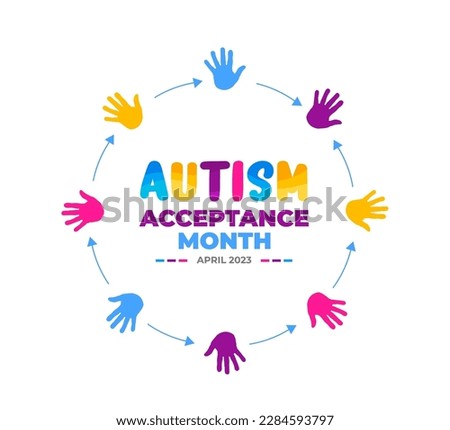 Autism Acceptance Month background for banner design template celebrate in april.