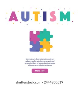 Autism Acceptance Month Card, Poster, April. Vector graphics