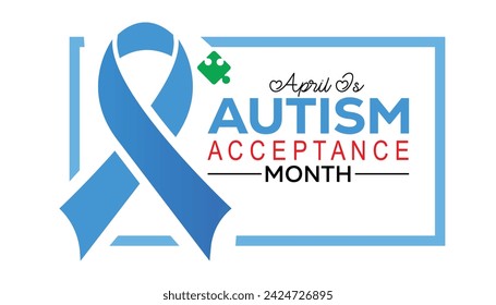 Mes de Aceptación del Autismo observado cada año en abril. Diseño de ilustración vectorial de vacaciones, póster, tarjeta y fondo.
