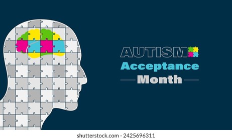 Autism acceptance month vector design