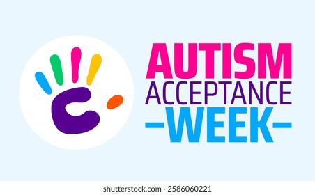 Autism Acceptance Week background banner or poster design template. observed every year in March. Holiday concept. Use to any Template, card, poster, placard, template.