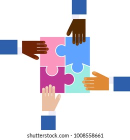 Autism awareness concept with human hands.