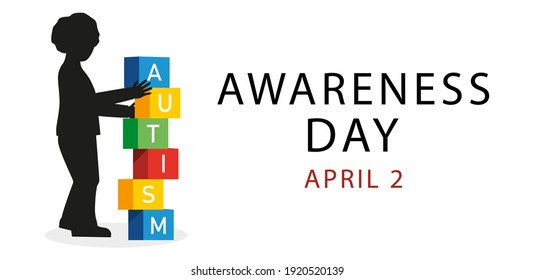 Autism Awareness Day April 2 banner. Vector illustration. Eps 10.