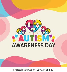 Autism awareness day background design template. Cover design for book, greeting card, banner, poster, invitation. svg