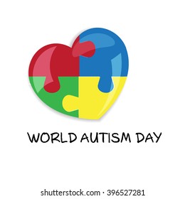 Autism awareness day. Card or poster template. Vector illustration