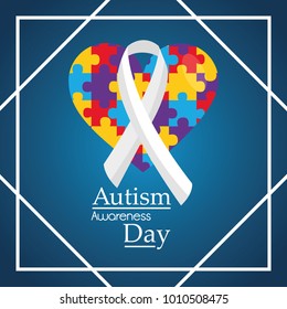 autism awareness day greeting card invitation event