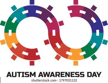 Autism Awareness Day. Infinity concept colorful vector