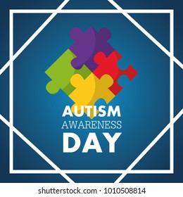 autism awareness day invitation card puzzle pieces