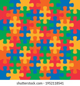 Autism Awareness Day. Jigsaw puzzle background vector	