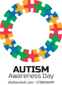 Autism Awareness Day. Puzzle Circle Logo