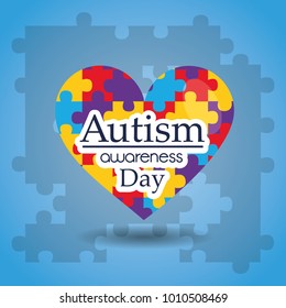autism awareness day puzzles shape heart medical care