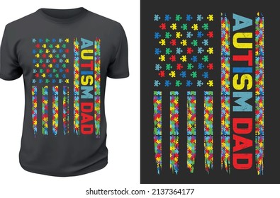 Diseño de la camiseta del Día de la Concienciación sobre el Autismo