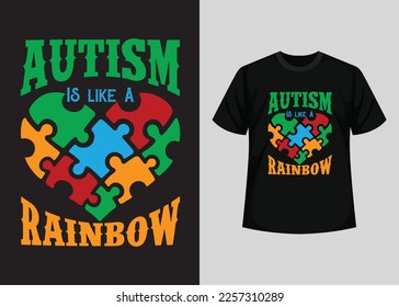 Autism Awareness Day T-Shirt Design, Awesome Autism's day t shirt design, World Autism Awareness Day  T-shirt Design, typography t-shirt, Vector and Illustration Elements For an Printable Products