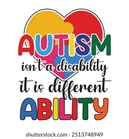 Autism Awareness Day T-Shirt Design, Awesome Autism's day t shirt design, World Autism Awareness Day T-shirt Design, typography t-shirt, Vector and Illustration Elements For an Printable Products