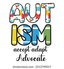 Design de camiseta do Dia da Consciência do Autismo, Design de camiseta do Dia do Autismo Impressionante, Design de camiseta do Dia da Consciência do Autismo Mundial, T-shirt de tipografia, Elementos de Vetor e Ilustração para um Produto Imprimível