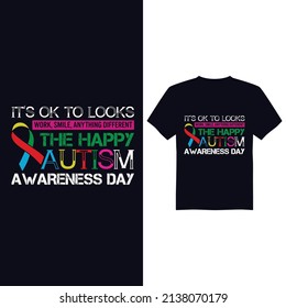 Autism awareness day vector t shirt design