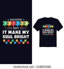 Autism awareness day vector t shirt design