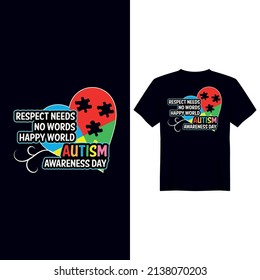 Autism awareness day vector t shirt design