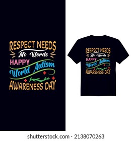 Autism awareness day vector t shirt design
