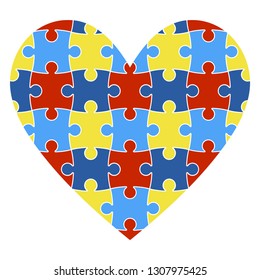 Autism Awareness Heart Colorful Heart Autism Stock Vector (Royalty Free ...