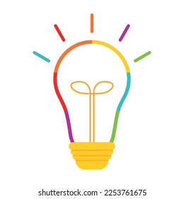 Autism Awareness Light Bulb for Kids Idea and Brain Icon Vector Illustration for Autism and Asperger Support Campaign Isolated on White Background