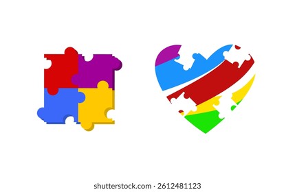 Autism Awareness Month. Autism theme icon vector illustration isolated on white background. Concept of caring, celebration, compassion, health care.