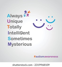 Autism Awareness Poster, Social Media Template. Kids, Health Medical. Always Unique 