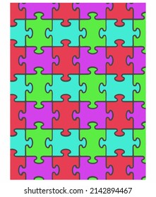 Autism Awareness Puzzle Vector Background