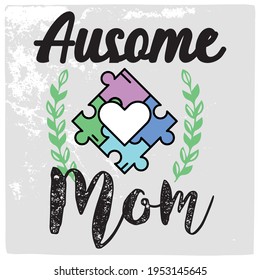 Autism Awareness ribbon. Vector image  