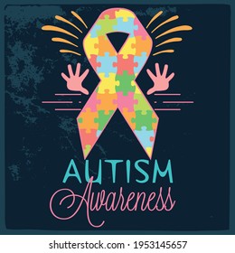 Autism Awareness ribbon. Vector image  