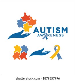autism awareness symbol or logo. vector art.